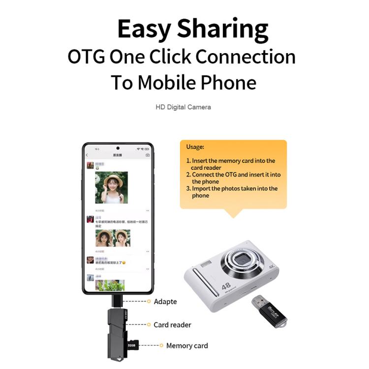 DC03H 2.4-Inch 16X Digital Zoom Electronic Image Stabilization 4K HD Digital Camera DC03H 2.4-Inch 16X Digital Zoom Electronic Image Stabilization 4K HD Digital Camera